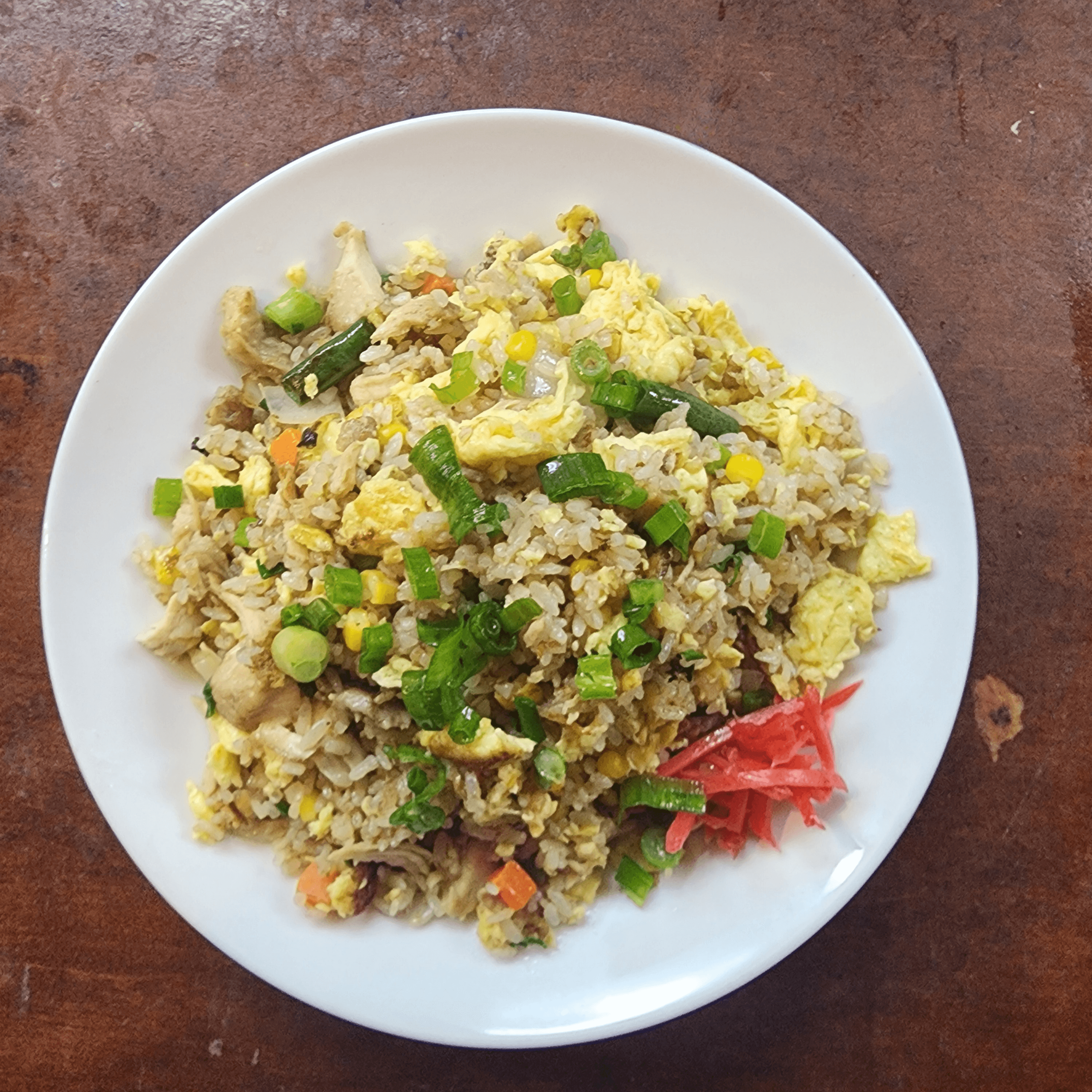 B14. Shrimp Fried Rice & Miso Soup.