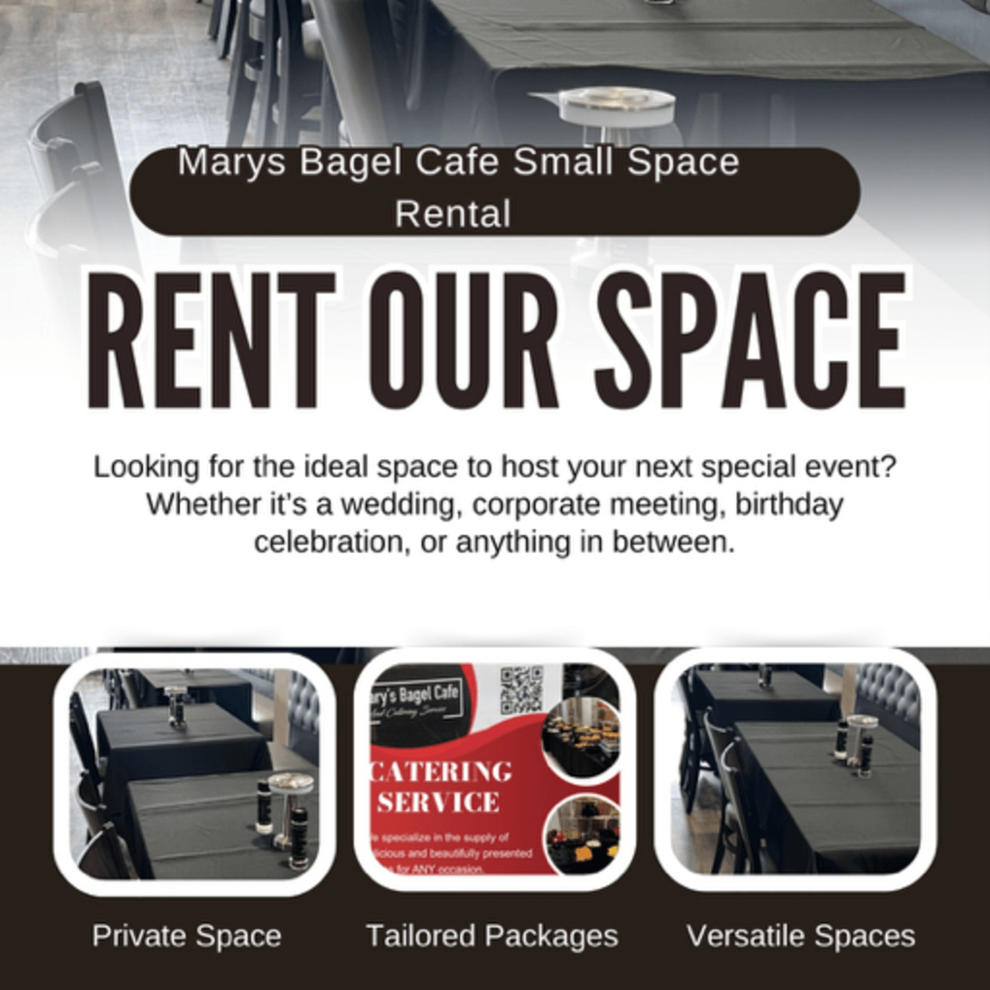 Host Your Next Event at Mary’s Bagel Cafe!