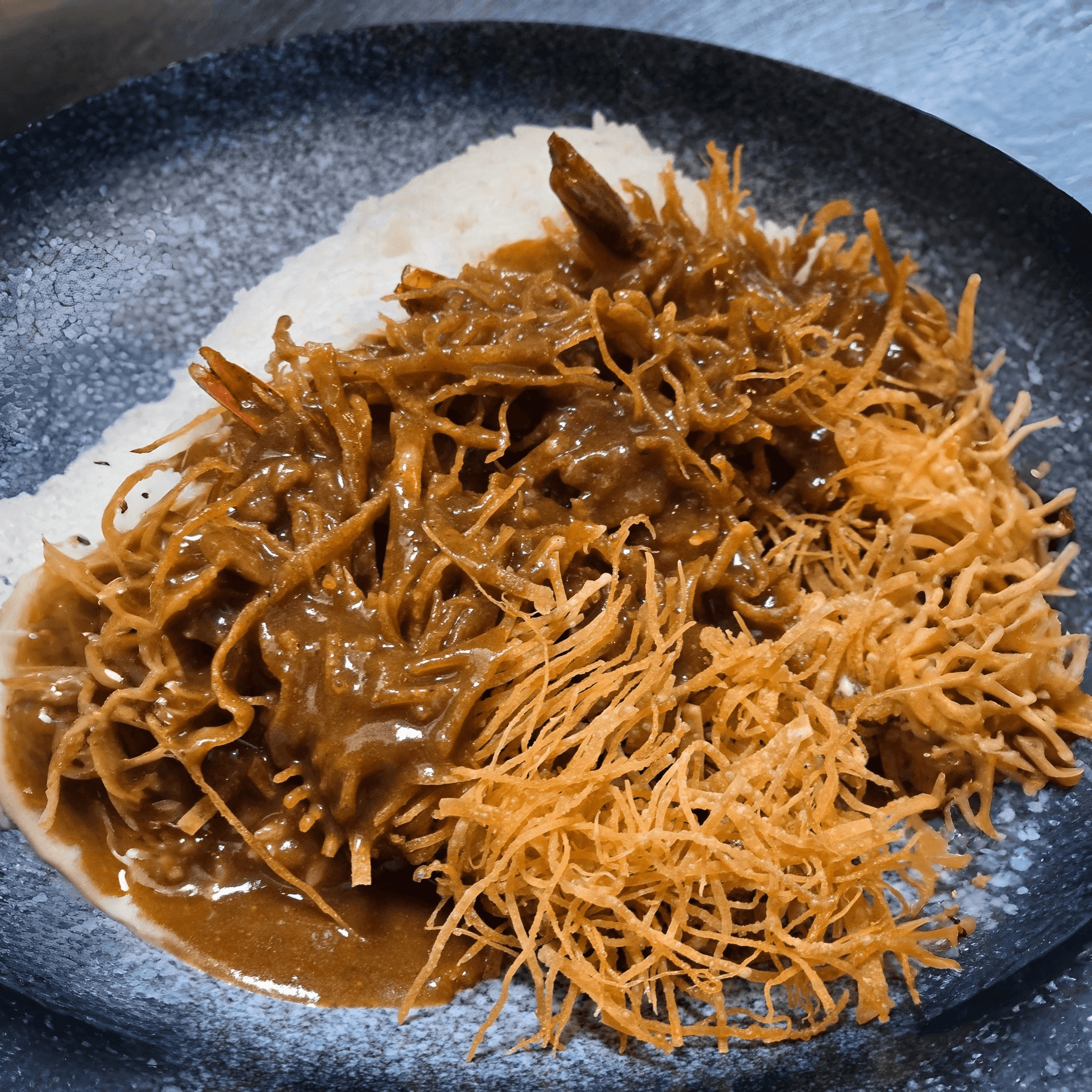 Crispy Shrimp Curry Rice.