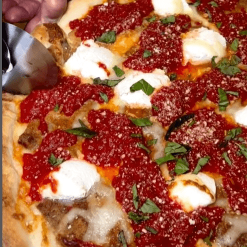 Eggplant Rollatini Pizza.