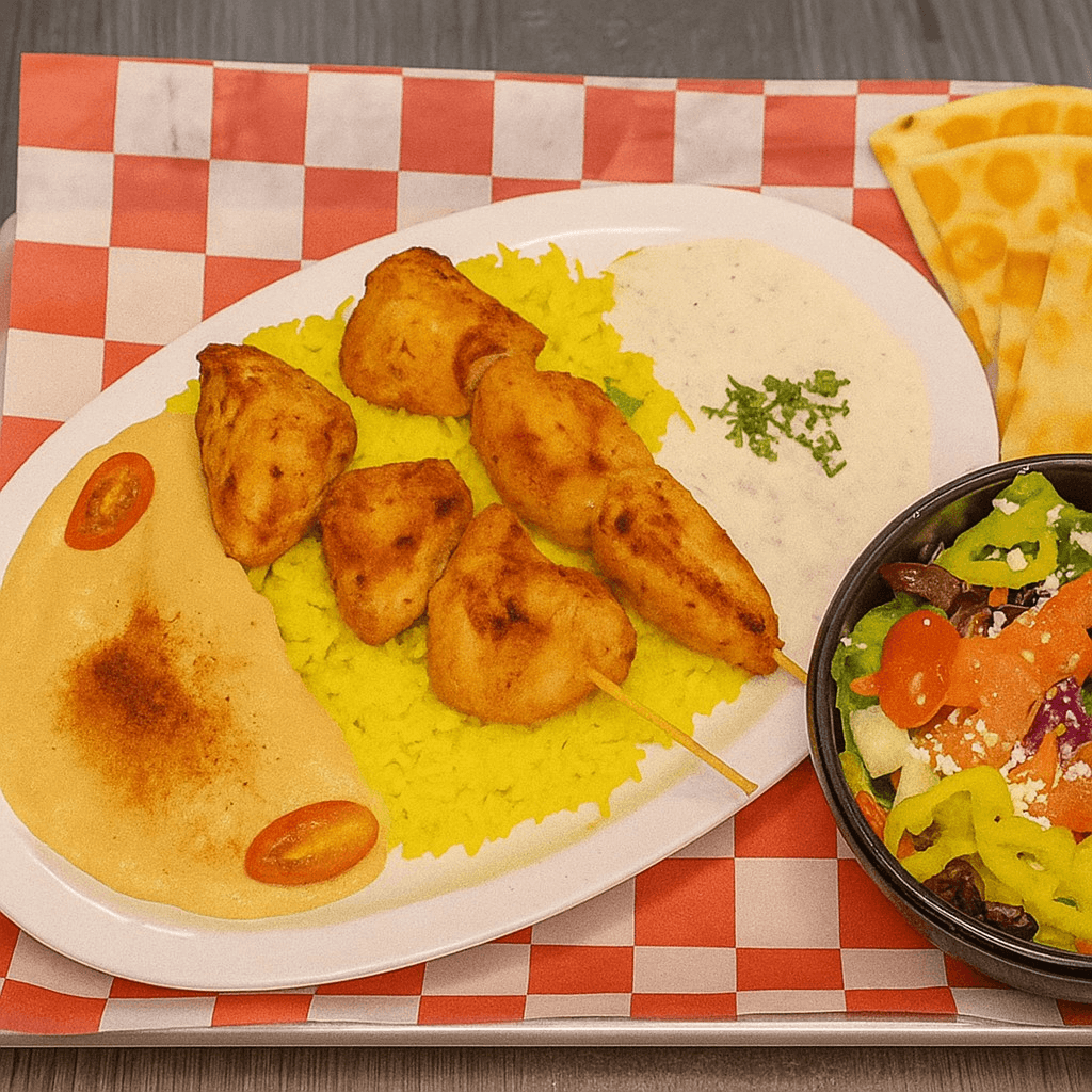 Chicken Kabob Dinner.