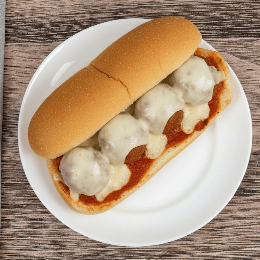 Meatball Parmesan Sub.
