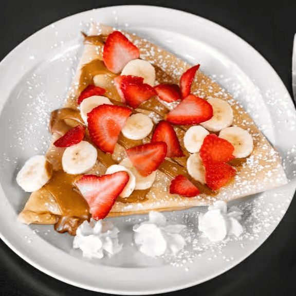 Speculoos, Strawberries, and Bananas Crepe.