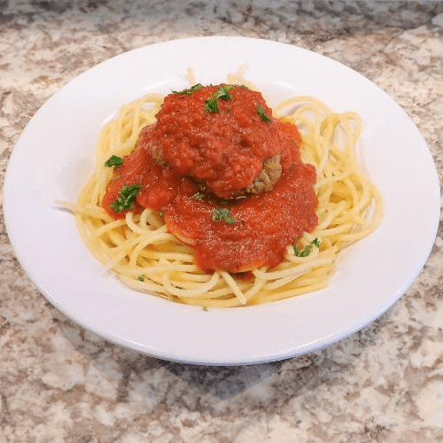 Side of Pasta With Meatball.