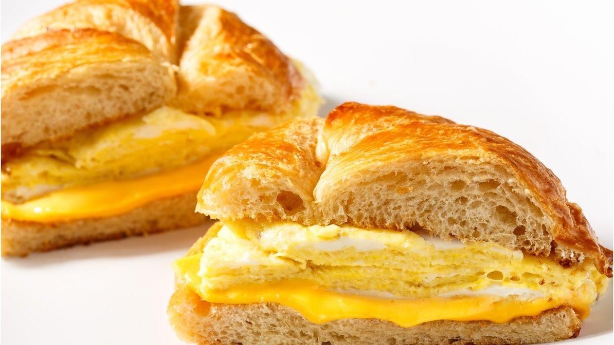 Oversized Egg & Cheese Croissant Sandwich.
