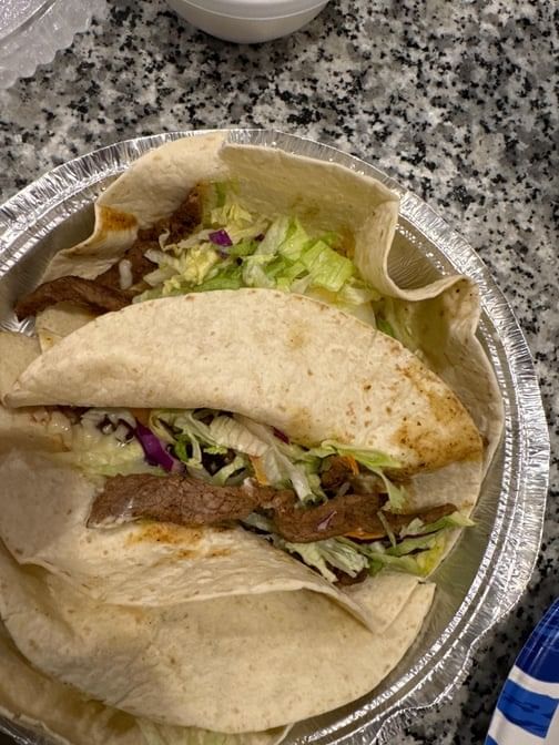 120. Beef or Chicken Soft Taco.