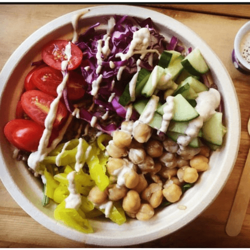 Tahini Chickpeas Bowl