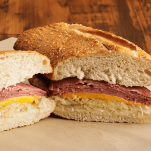 Pastrami Reuben Sandwich.