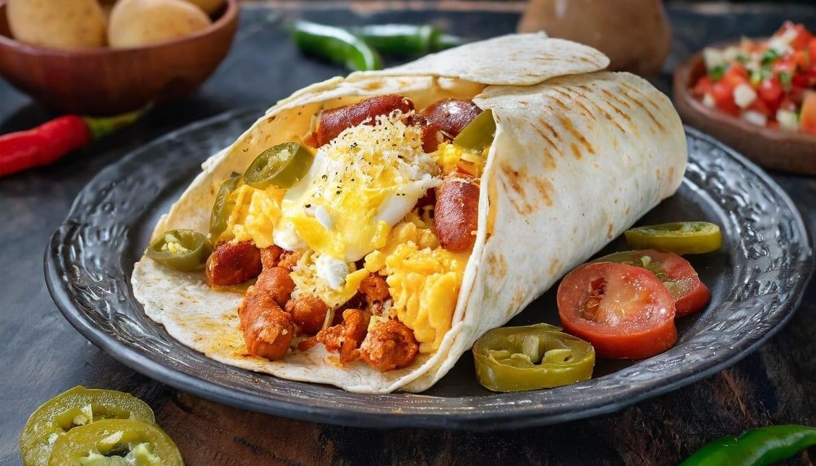 Spicy Breakfast Burrito.