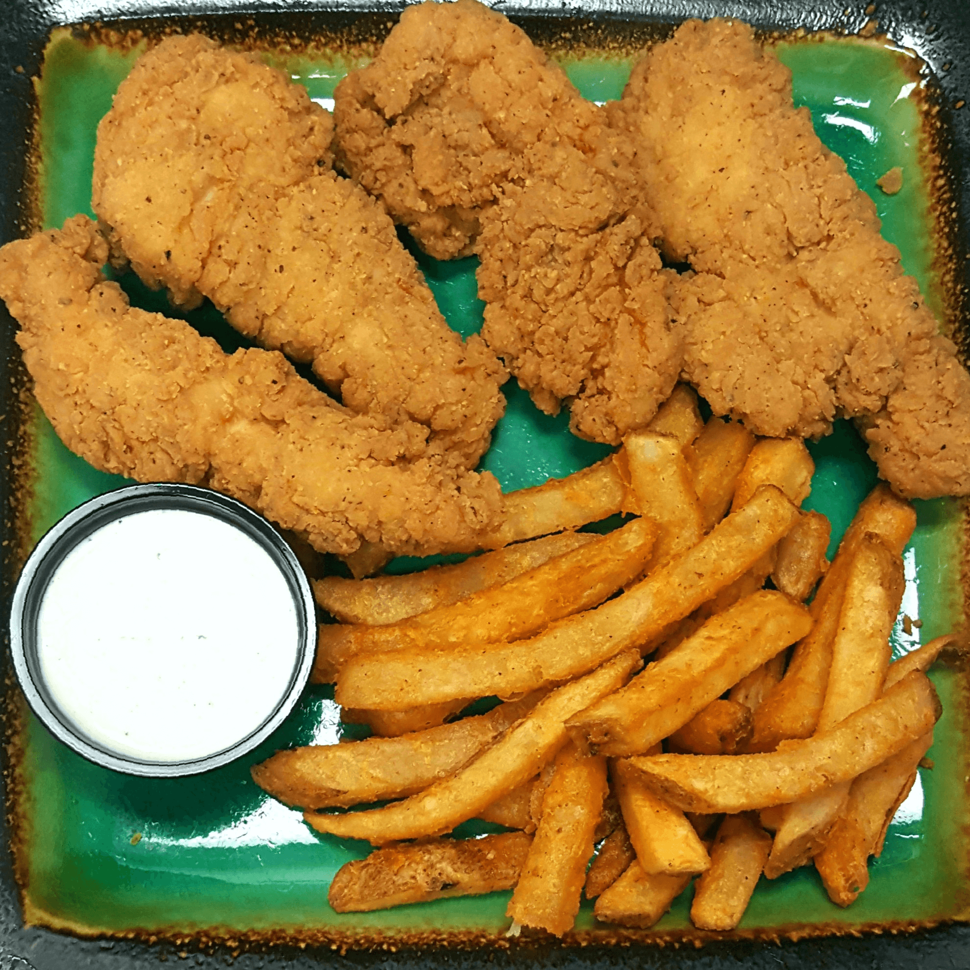 Chicken Tenders, Seasoned Fries & Drink.
