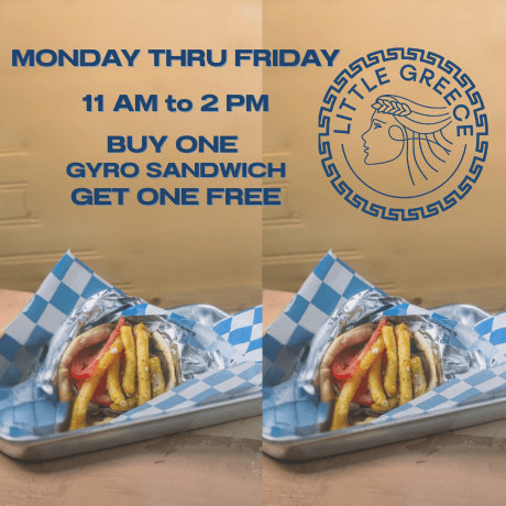 2-for-1 Lunch Gyro Sandwich.