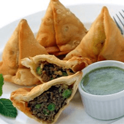 Meat samosa.
