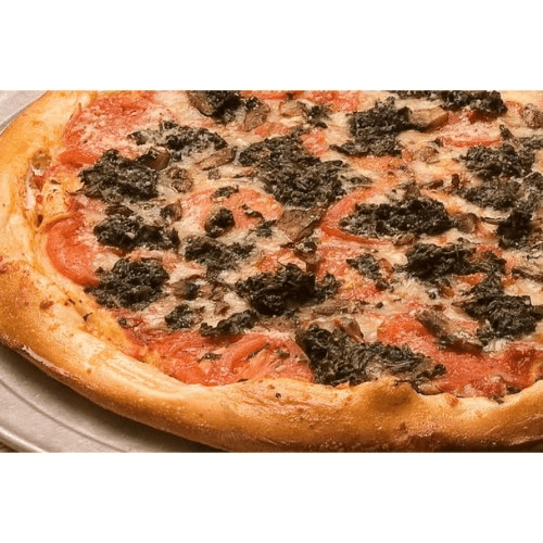 Spinach and Tomato Veggie Pizza.