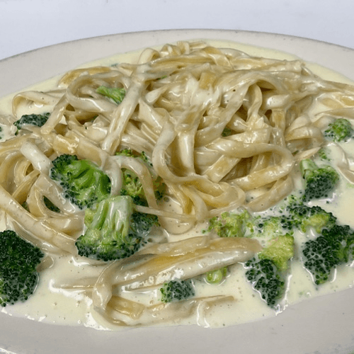 Fettuccine Alfredo with Broccoli.