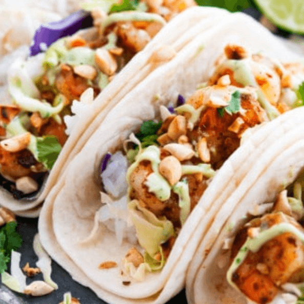 Thai Shrimp Tacos.