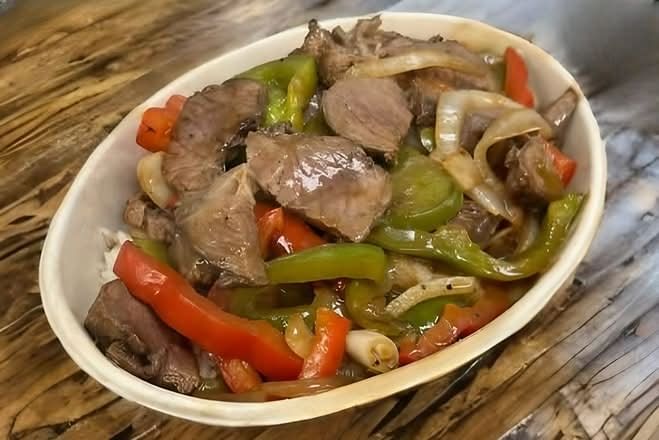 Beef Fajita Over Rice.