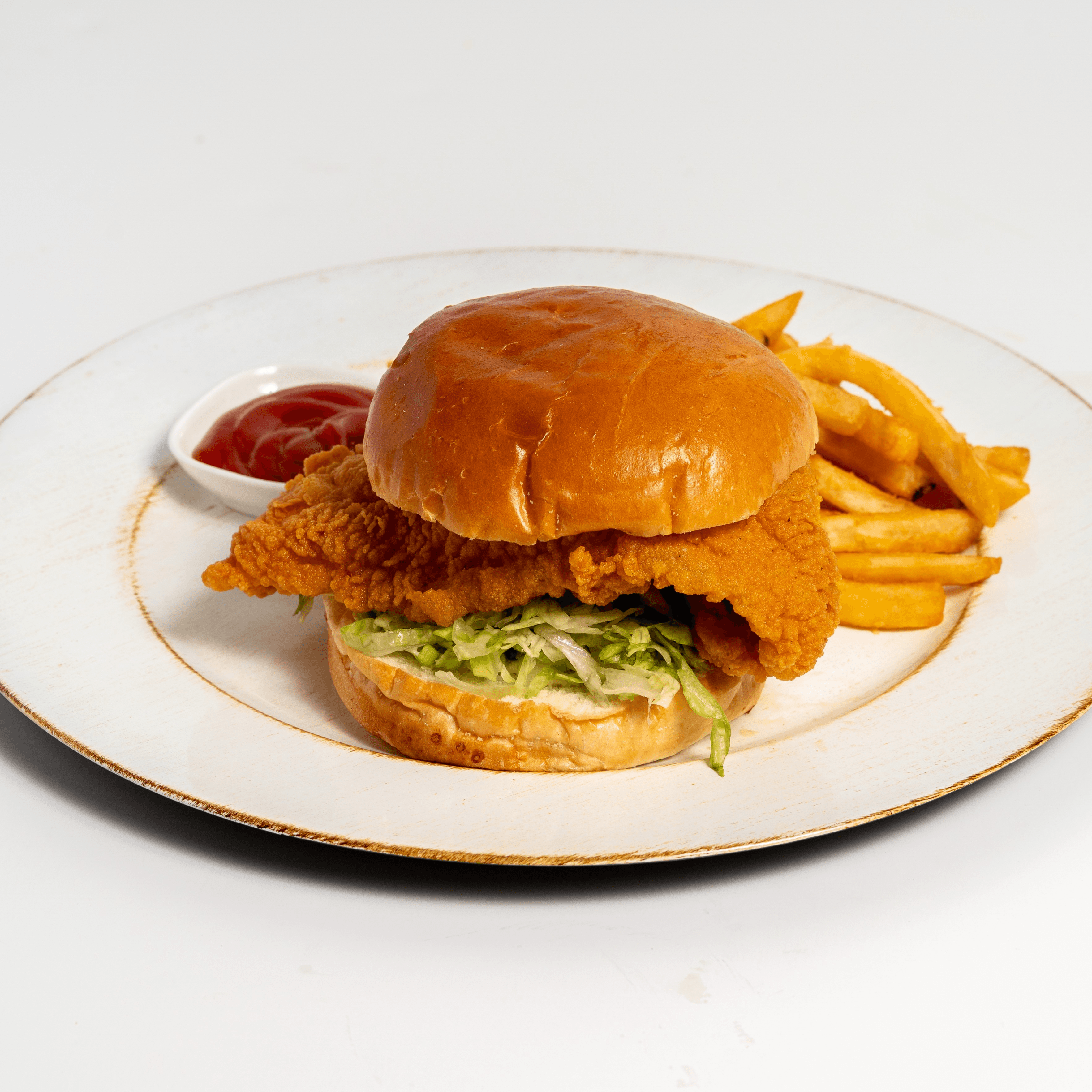 Flounder fish sandwich.