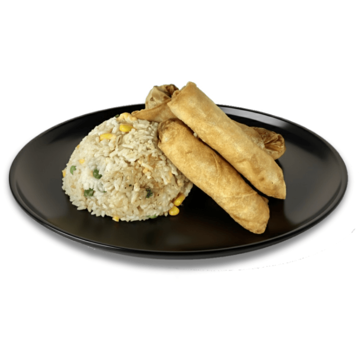 3 Pieces Lumpia with Fried Rice.