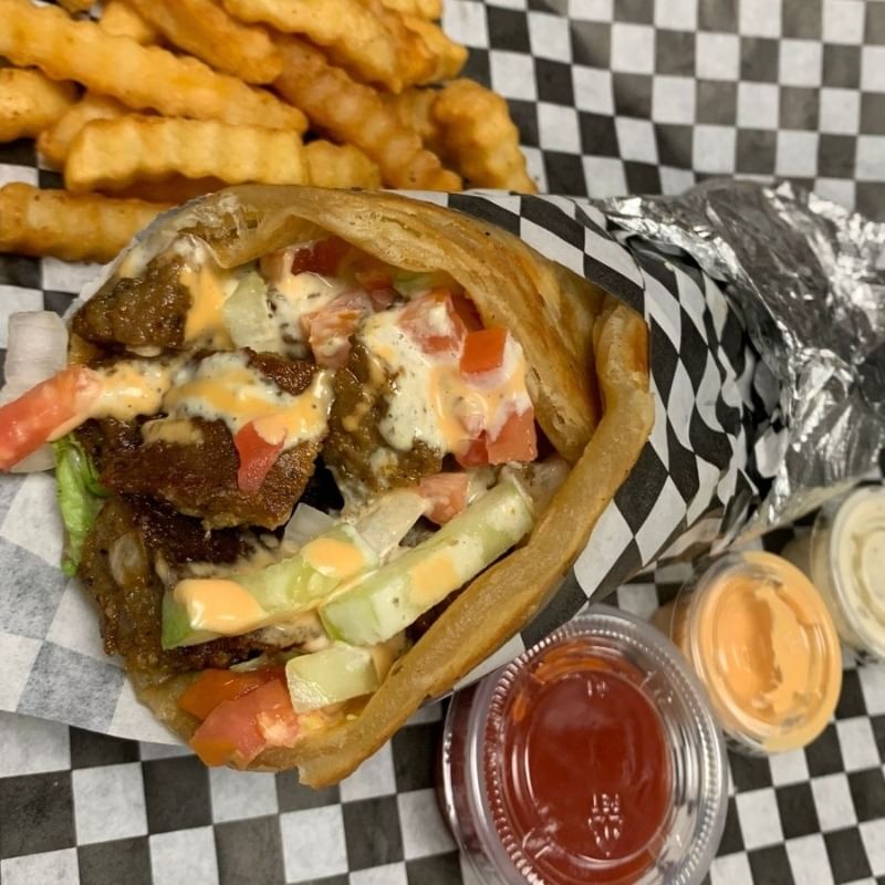 Beef Kebab Parata Roll.