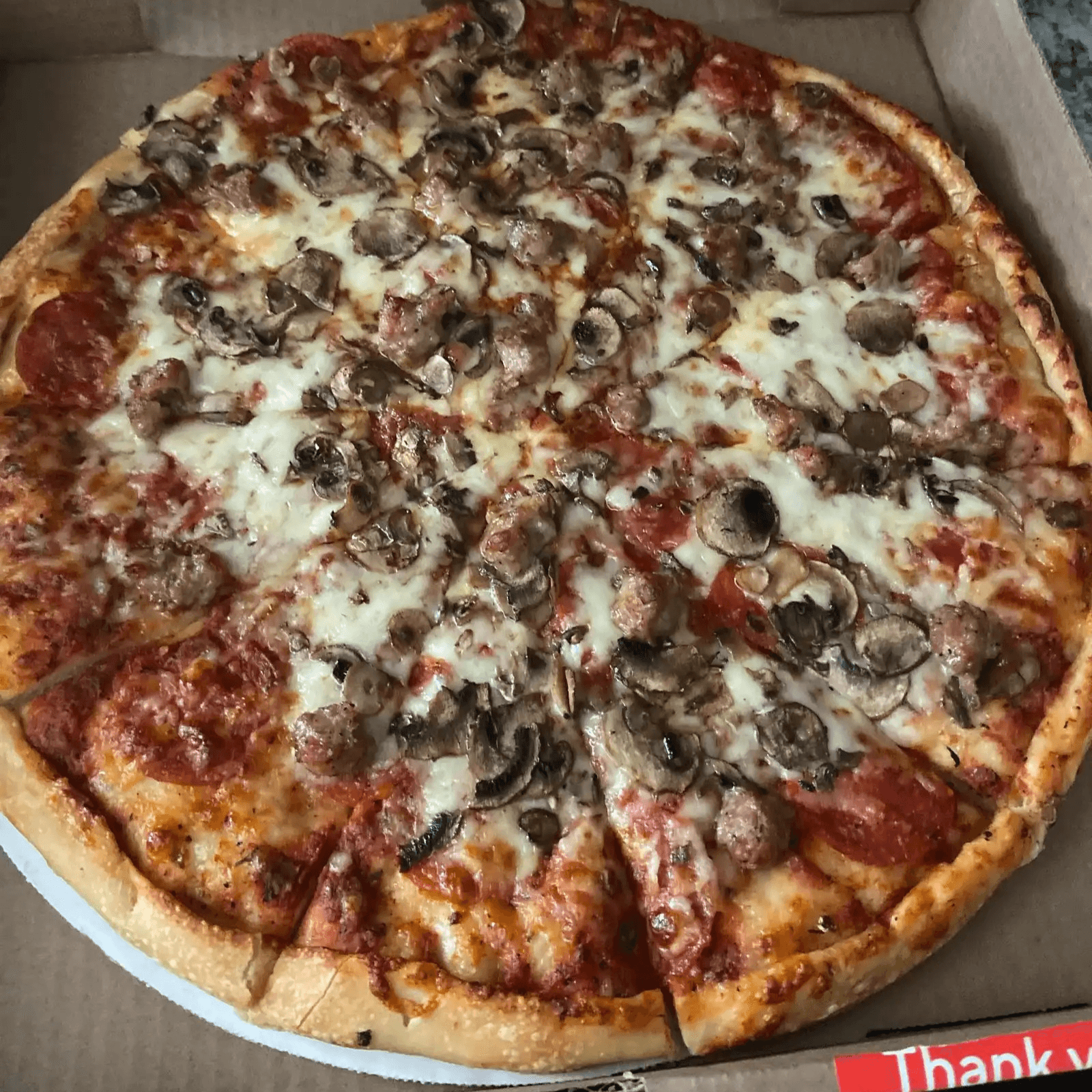 Three Toppings Pizza.