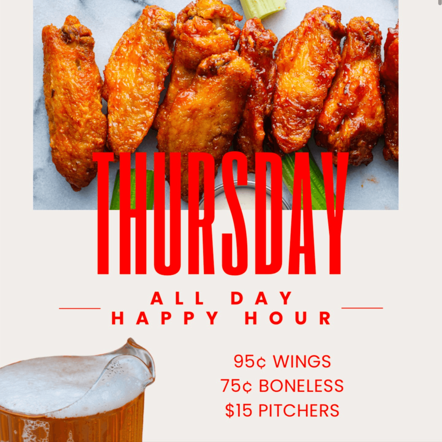 Thursday: All Day Happy Hour at Vinyl Tap