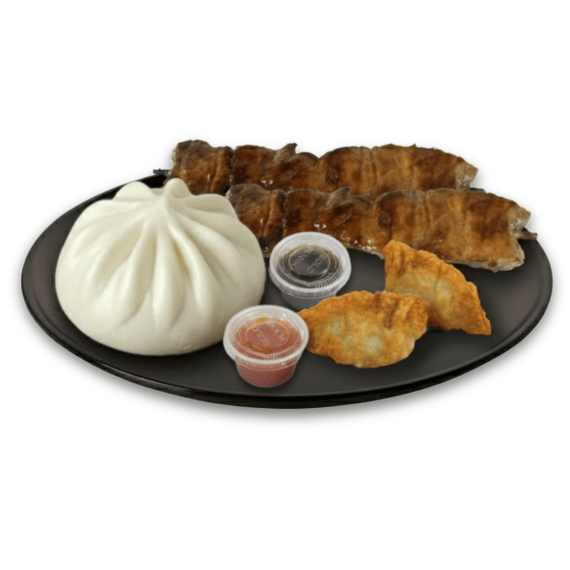 C11 - 1 Siopao, 2 Pieces Dumplings & 2 Sticks BBQ Skewer (Pork or Chicken).