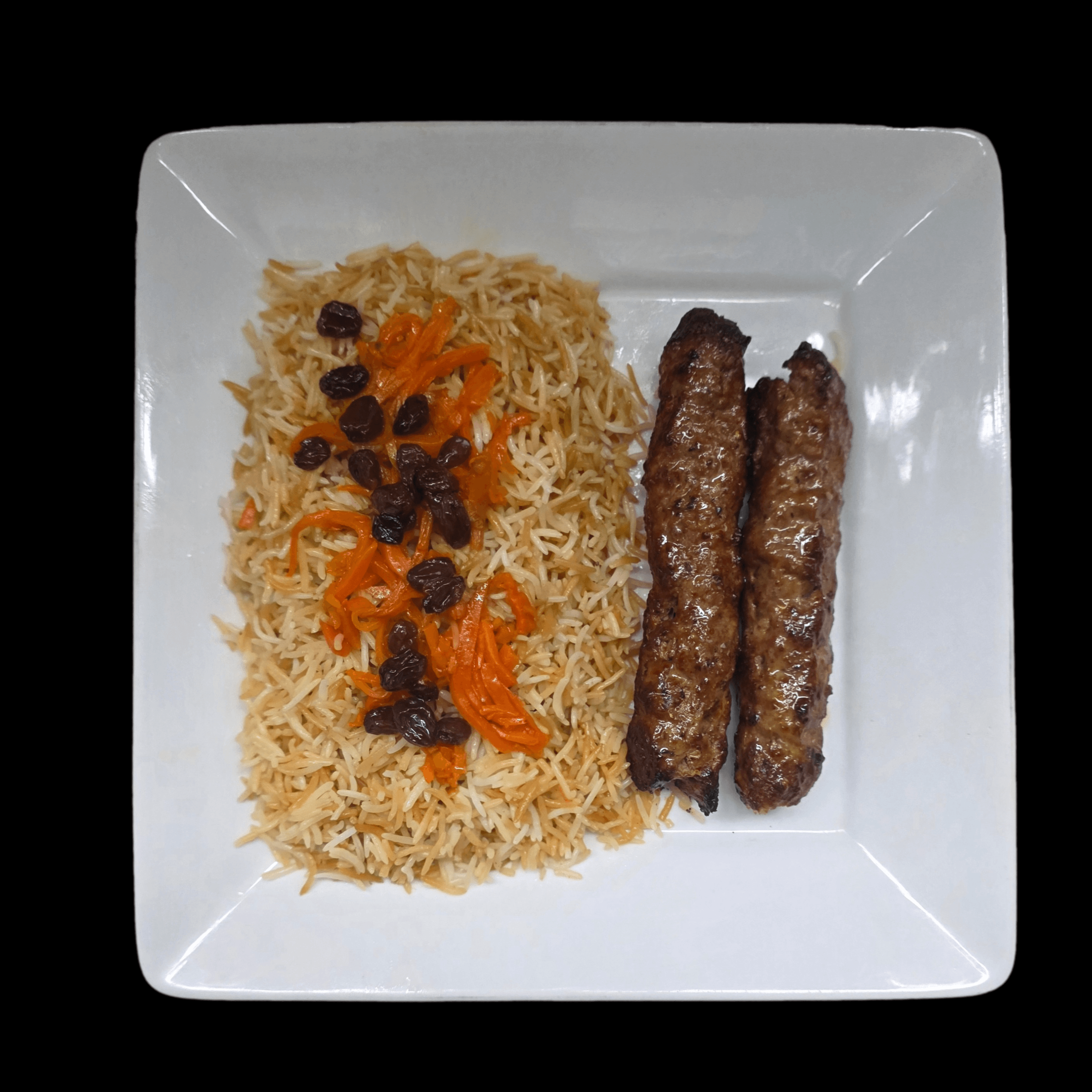 Beef Kofta Kabab Platter.