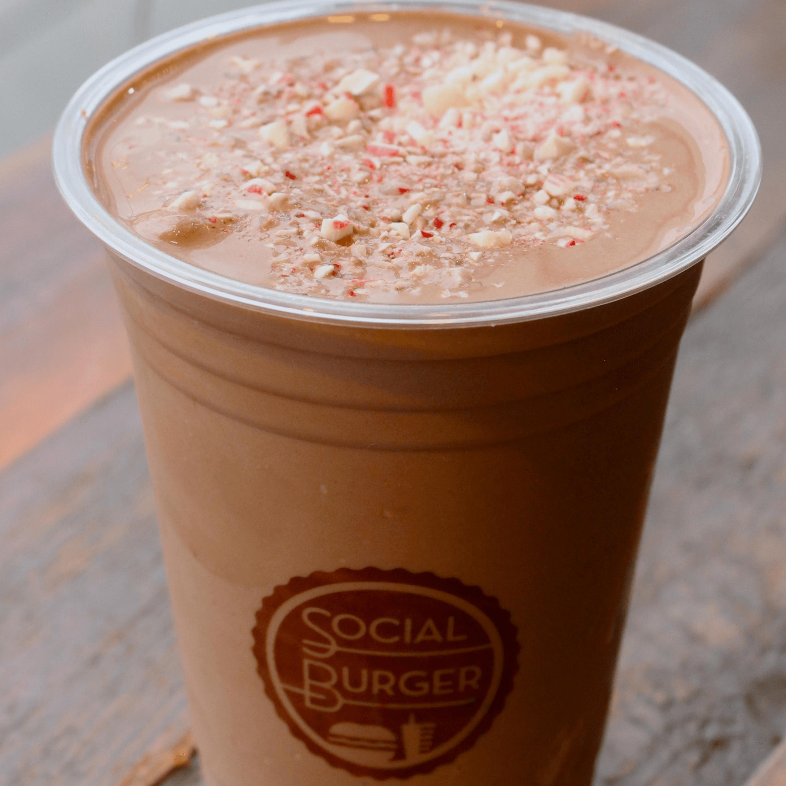 Chocolate Peppermint Candy Cane Milkshake.