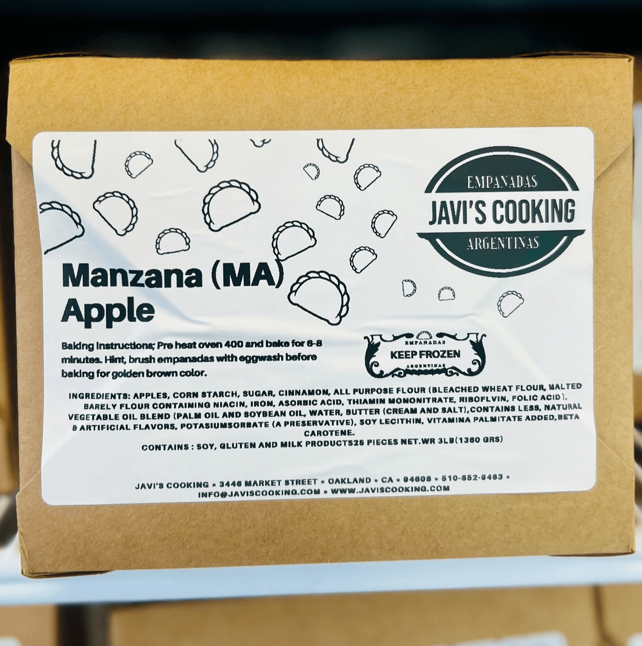 Manzana-MA (6 Pack) Frozen Small Empanadas.