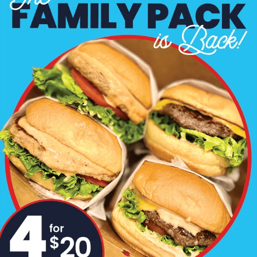 Mix and Match: Original Burgers or  Grilled Chicken Sandwich.