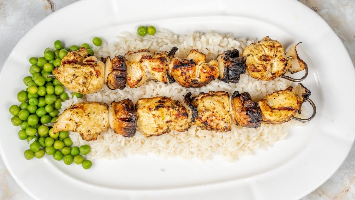 Chicken Shish Kebab Dinner.