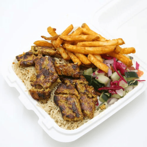 Kofta Over Rice Platter.