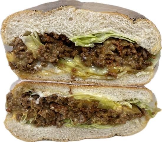 NYC Style Chopped Cheese on a Kaiser Roll.