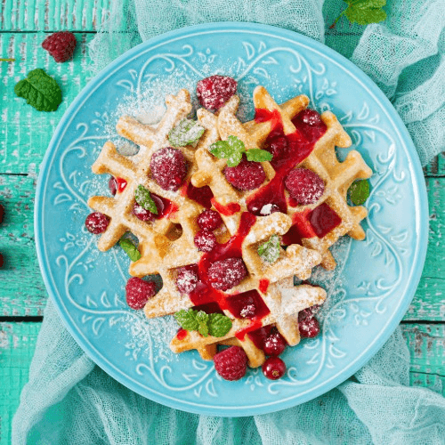 Belgian Waffles Platter.