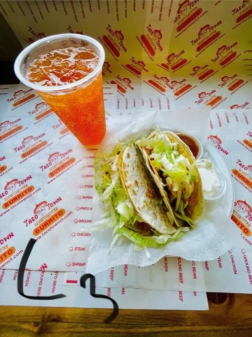 Combo 3: Chicken Taco (Double Shell) and Steak Taco (Double Shell).