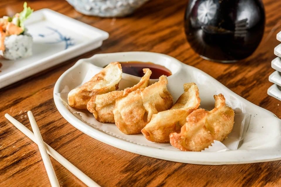 Shrimp Gyoza •.