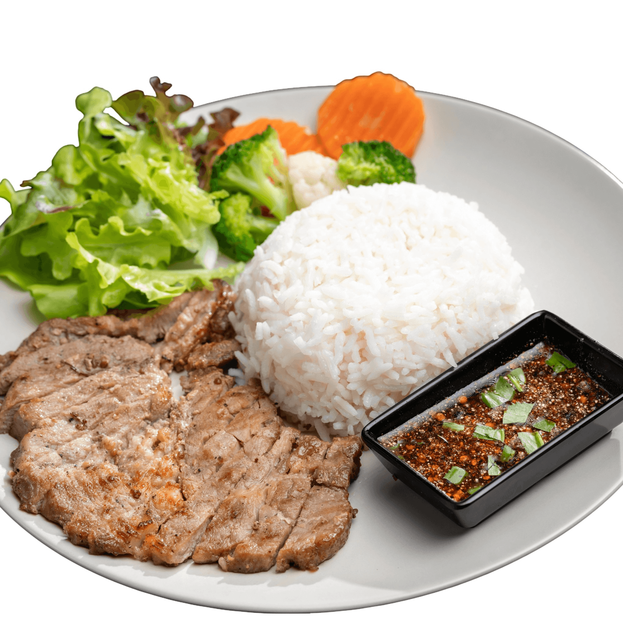 Broken Rice w/ Pork Chop Combo.