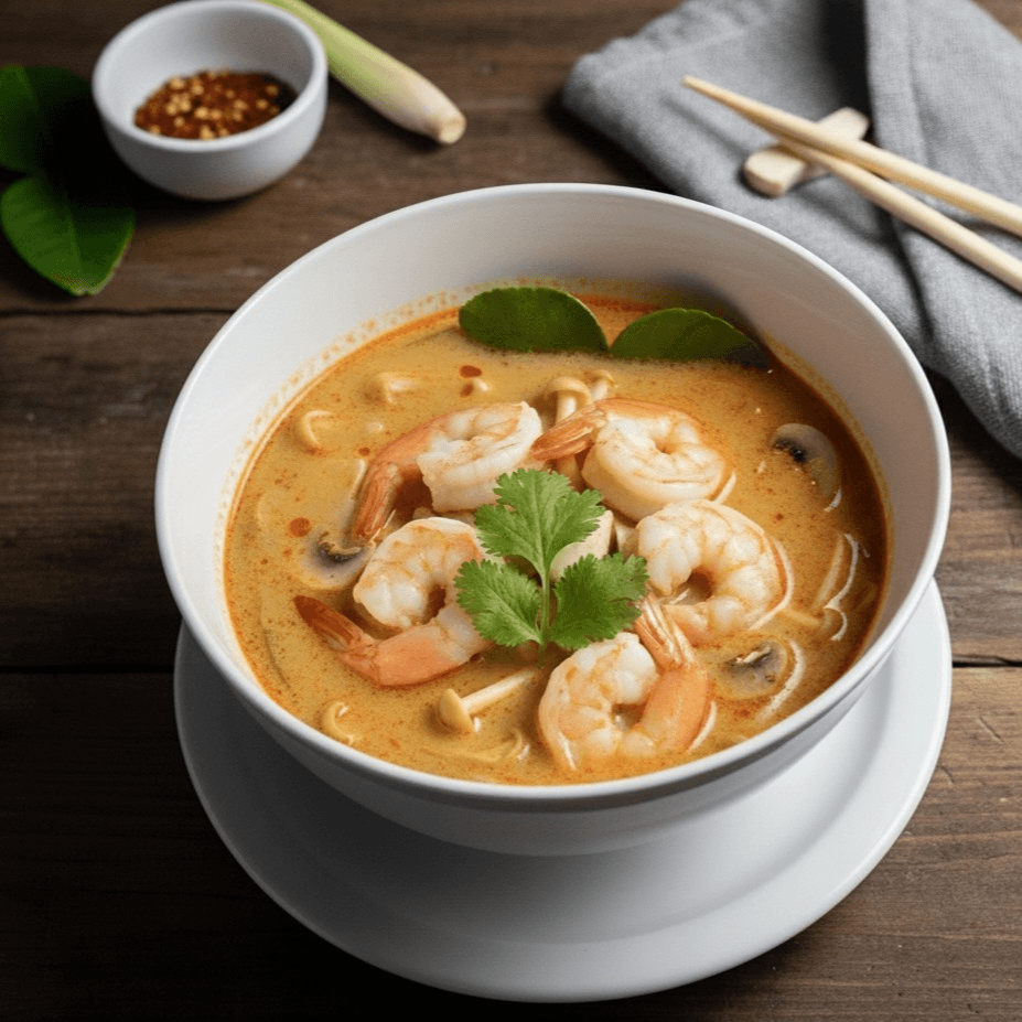 Noodle Soup with Tom Yum Shrimp.