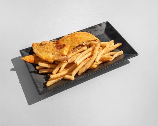 BBQ Chicken Quesadilla + Fries.