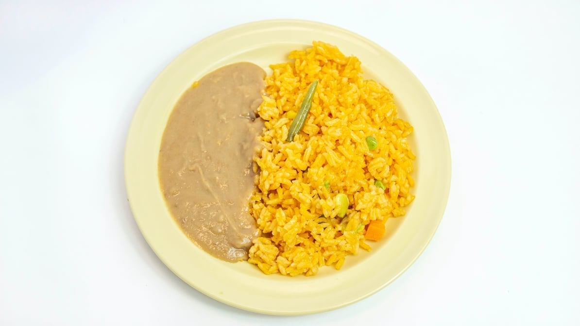 Rice and Refried Beans.