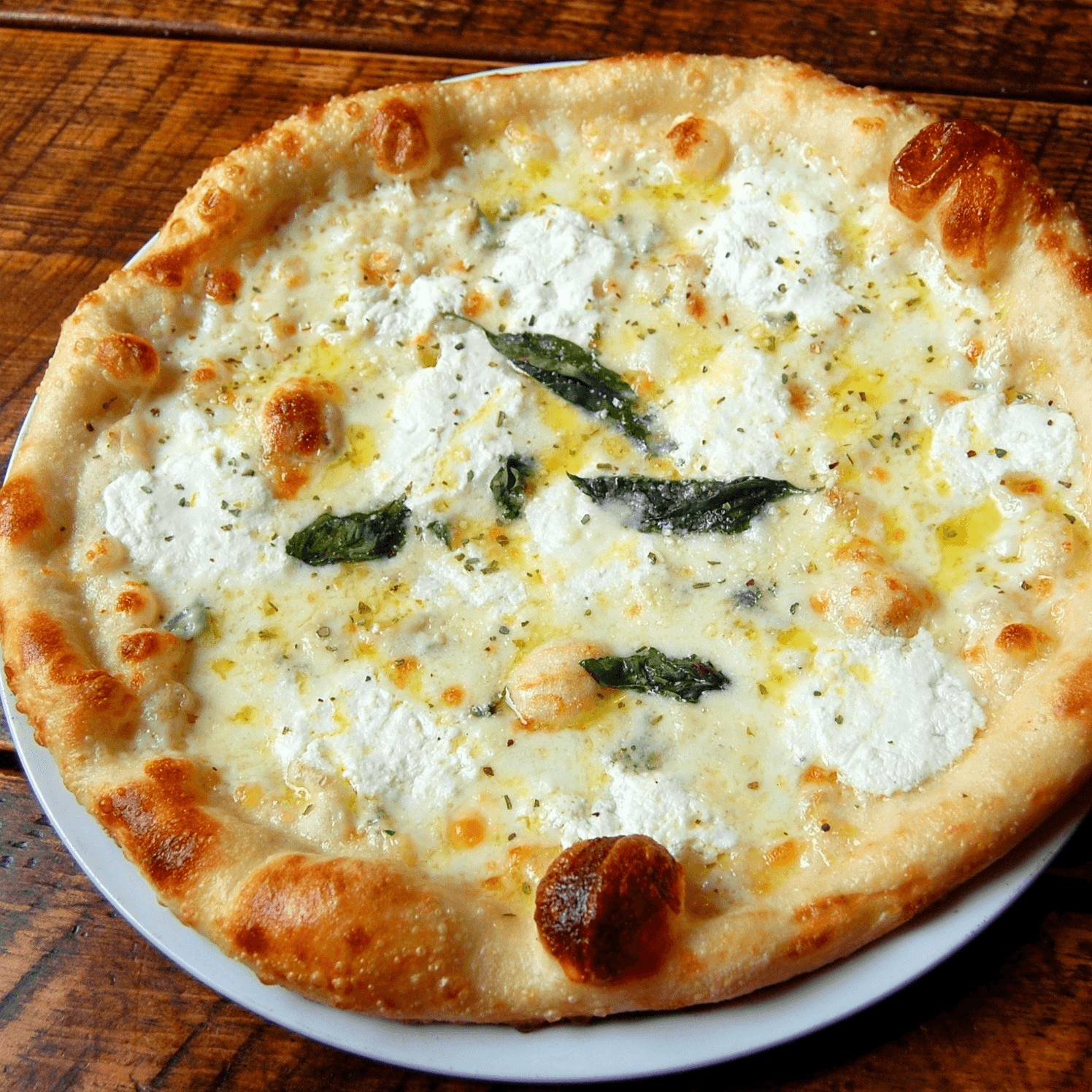 Large 18 Inch White Pizza.