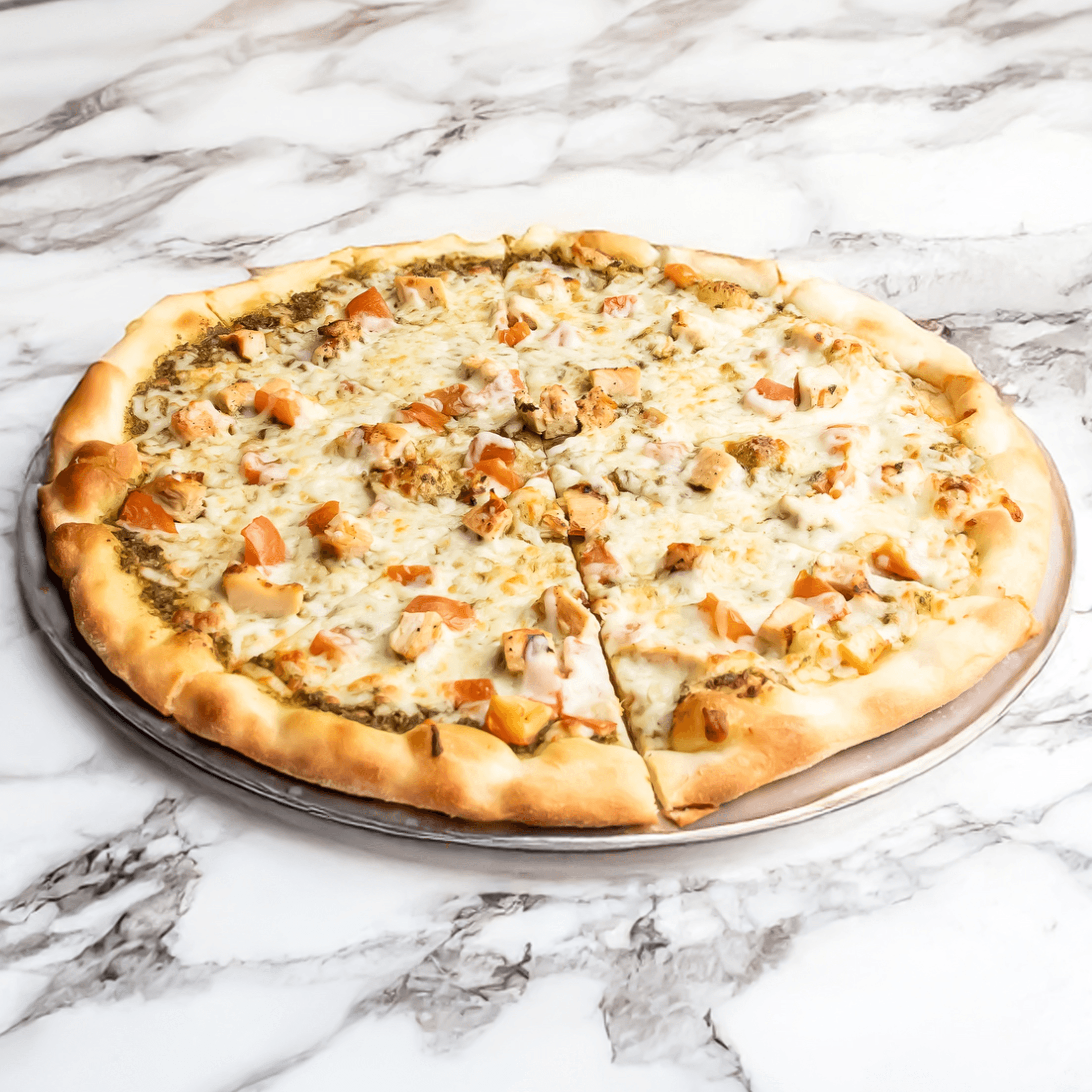 Chicken Pesto Medium Pizza.