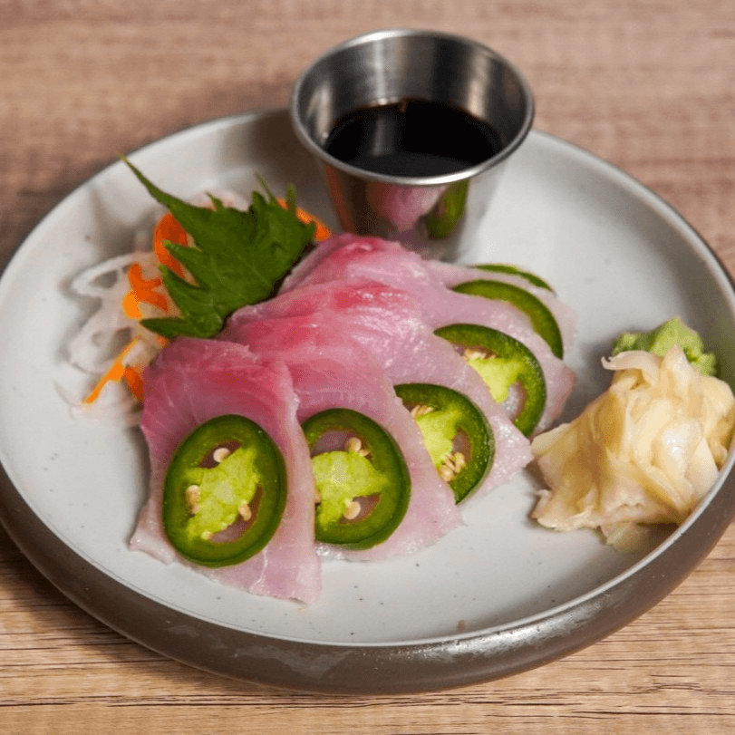 Yellowtail Sashimi with Jalapeno and Ponzu　はまち刺身ハラペーニョポン酢.