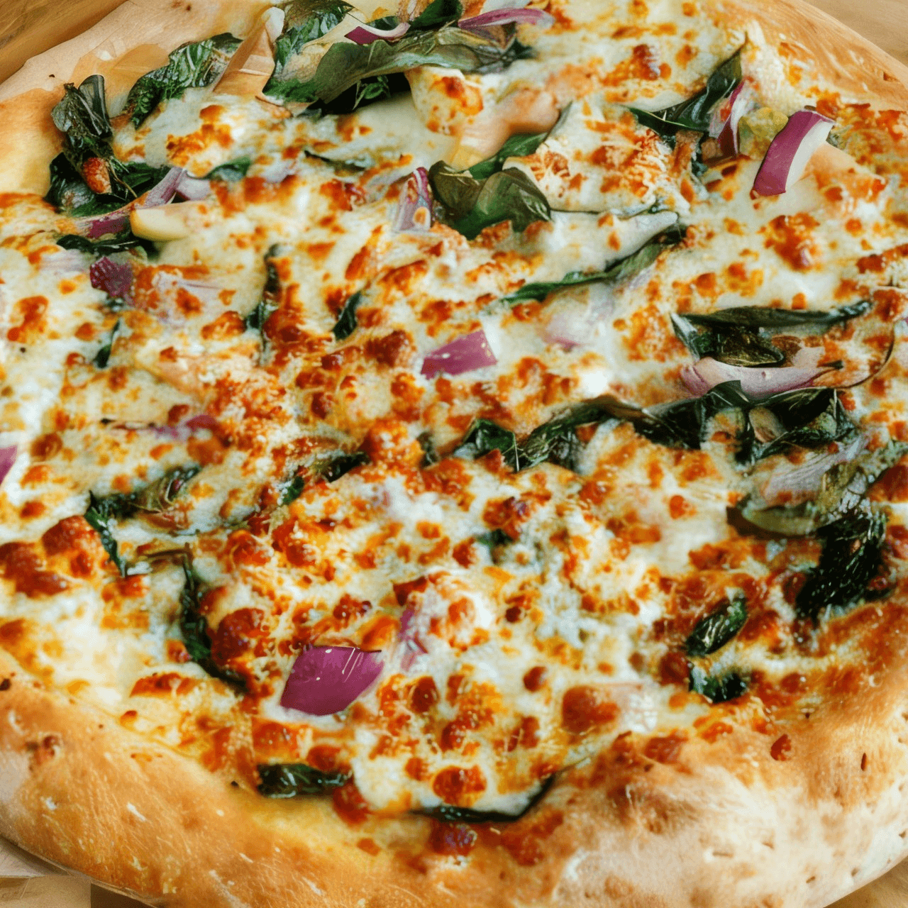 Spinach & Feta Pizza.