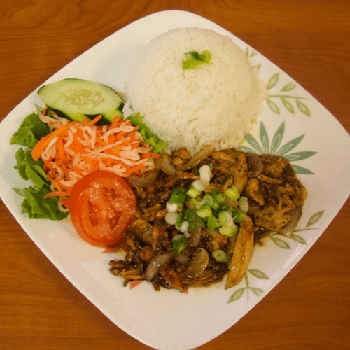 33. Rice with Lemongrass Chicken | Cơm Gà Xào Sả.