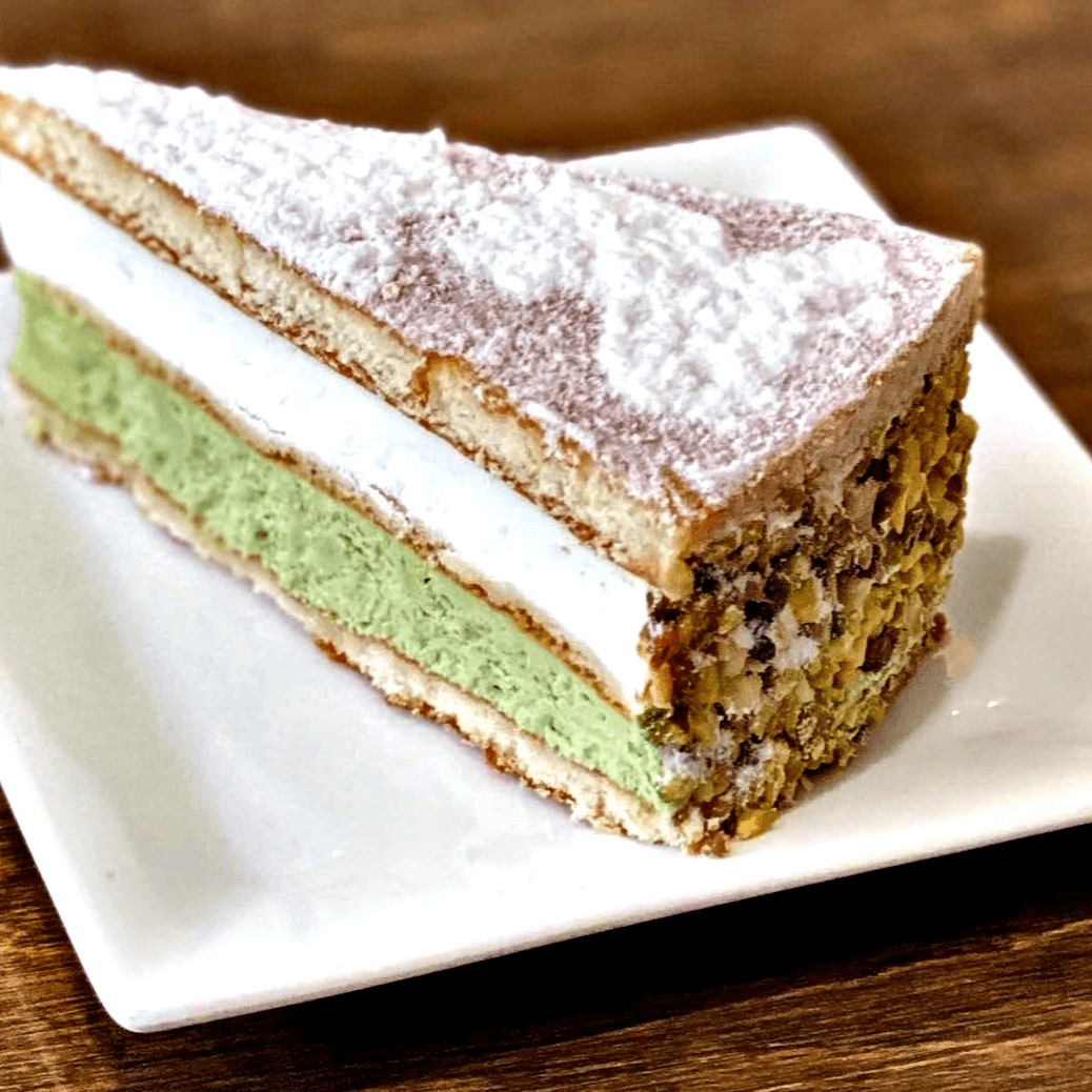 Pistachio and Ricotta cheese cake.