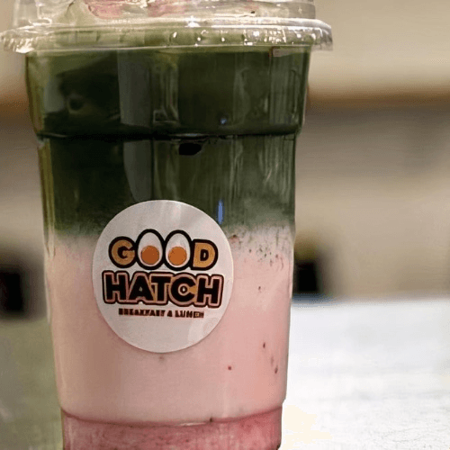 Iced Strawberry Matcha Latte.