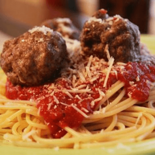 Spaghetti  w Meatballs.