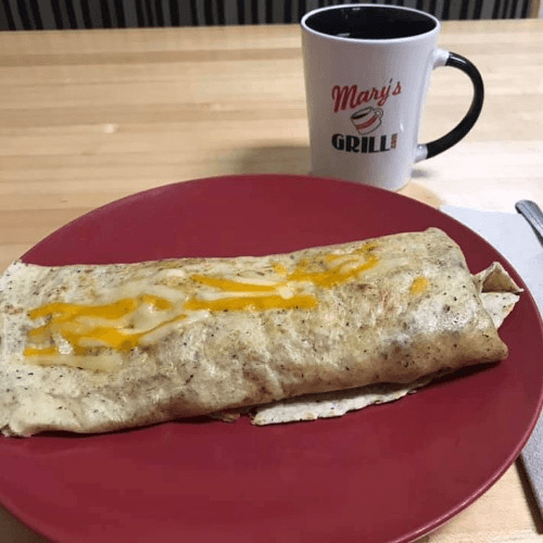 Breakfast Burrito W/ Coffee