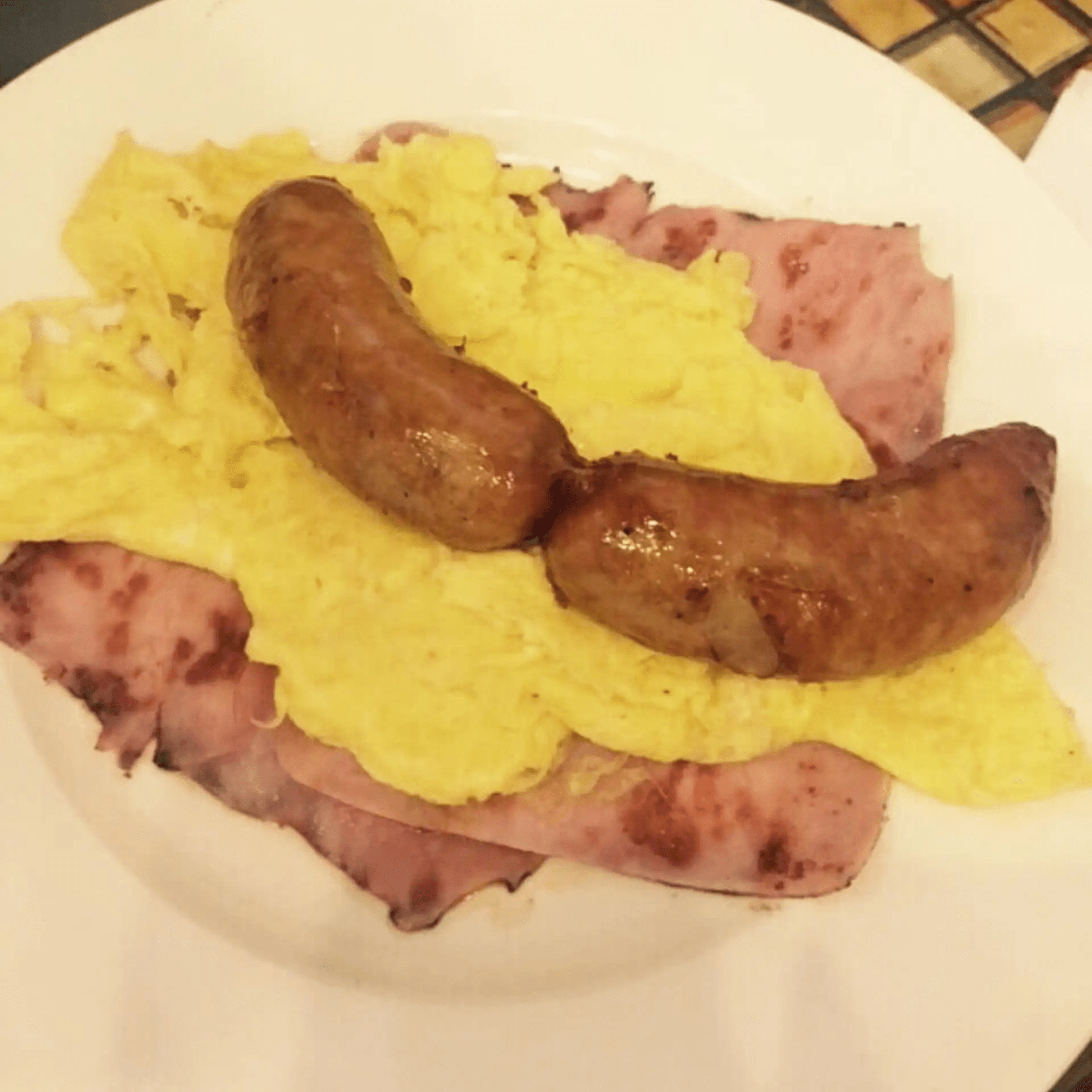 Bacon or Ham or Sausage.